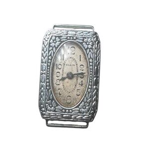 Vintage Elgin Art Deco Ladies Wristwatch Silver Tone Mechanical
